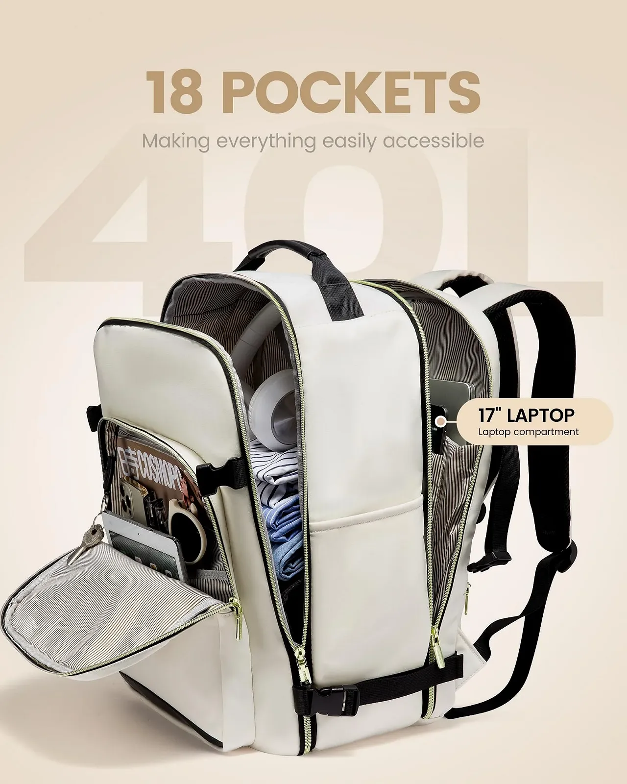 Рюкзак для ноутбука Lovevook 40L 17 дюймів Waterproof, фото №3 Рюкзак для ноутбука Lovevook 40L 17 дюймів Waterproof, фото №3