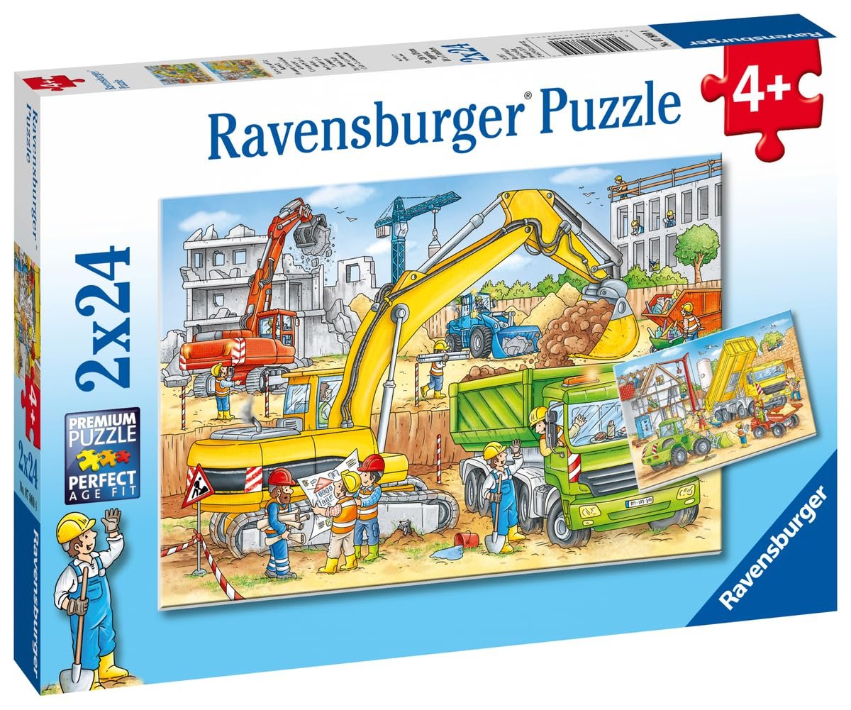 Пазл Ravensburger 78004 Lots To Do on The Building Site 2 x 24 детали, фото №2