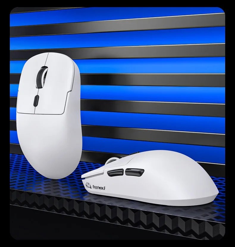 Миша FreeWolf A6 White 24000DPI PAM3311 1000Hz 59г, фото №7