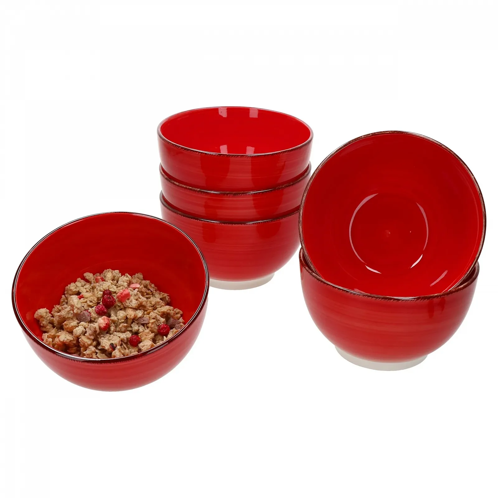 Миска MamboCat Chrissi Набор из 6 штук, Красный, 500 мл, Диаметр 14 см, фото №3