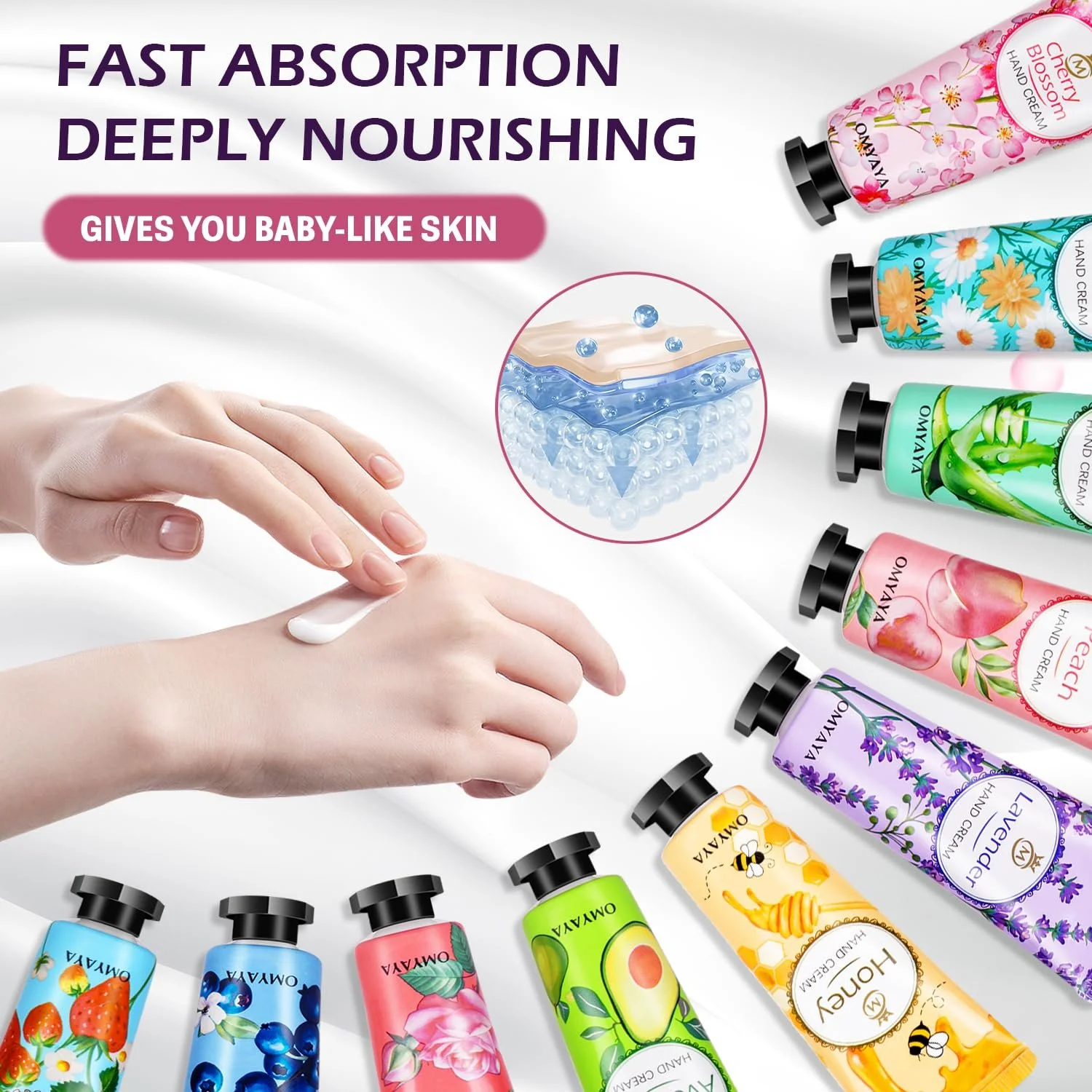 Крем для рук Набір для жінок 60 шт Зволожуючий крем для сухої потрісканої шкіри, фото №6