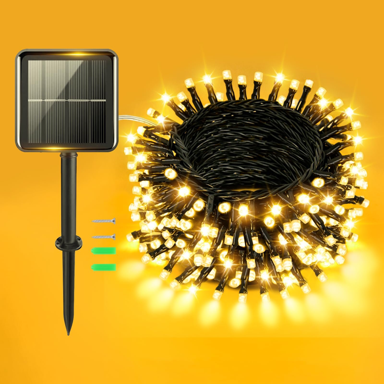 Гирлянда Gcstnn Solar 120 LED 12 м Теплый, фото №1