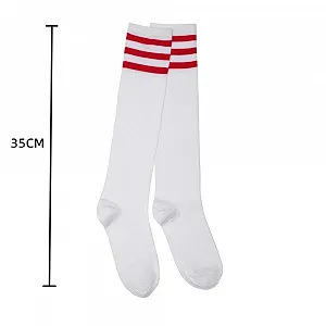 Гольфы Женские Гольфы Полосатые Гольфы Mardi Gras Halloween Костюм для Косплея Белый с Красными Полосками Белый, красный synthetic.ua - Фото 1