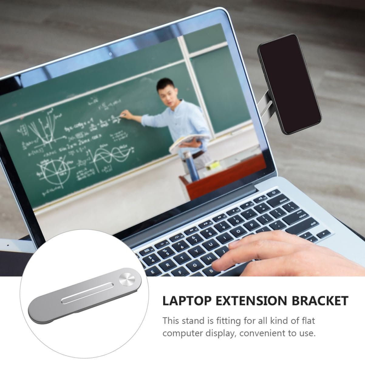 Підставка для ноутбука Yardenfun з магнітним тримачем для мобільного телефону, складана, легка, компактна, срібляста, фото №8 Підставка для ноутбука Yardenfun з магнітним тримачем для мобільного телефону, складана, легка, компактна, срібляста, фото №8
