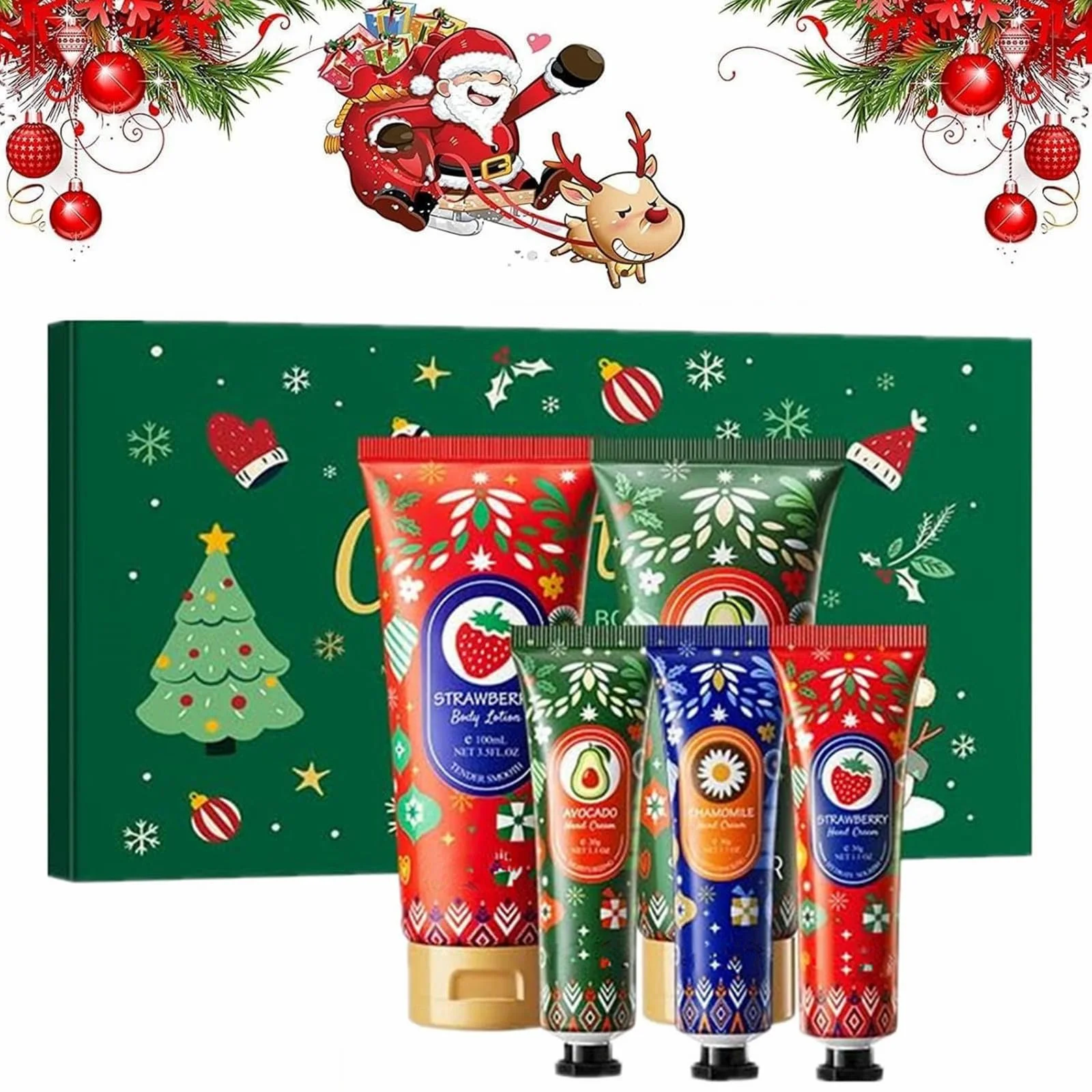 Крем для рук и лосьон для тела Рождественский набор, 3 x Крема для рук + 2 x Лосьона для тела, фото №1