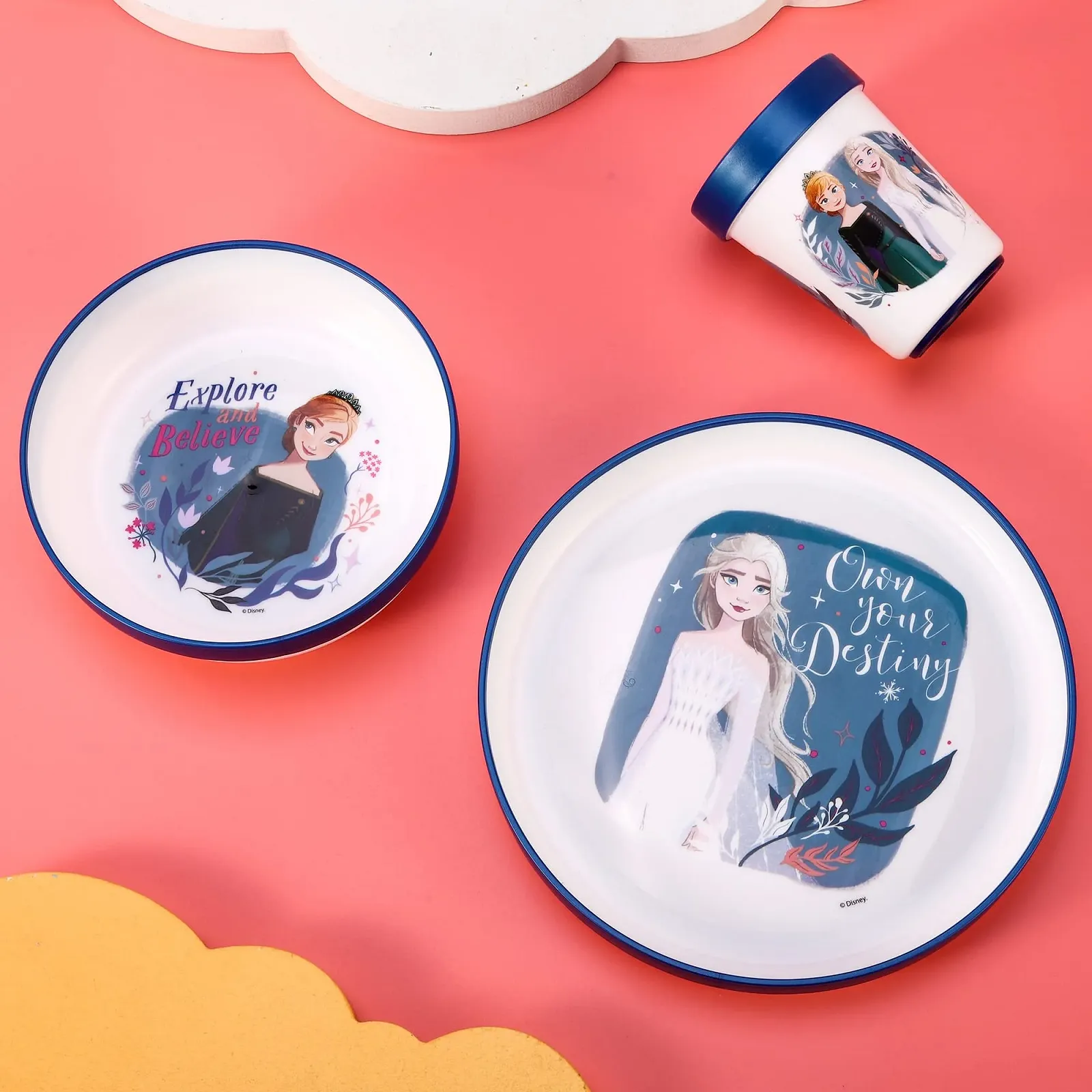 Набор детской посуды Frozen из 3 предметов, многоразовый, премиум-качества: тарелка, миска и чашка, без BPA, фото №5 Набор детской посуды Frozen из 3 предметов, многоразовый, премиум-качества: тарелка, миска и чашка, без BPA, фото №5
