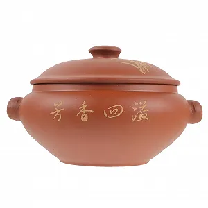 Кастрюля-пароварка VALICLUD керамическая термостойкая с крышкой для овощей и мяса - Фото 1