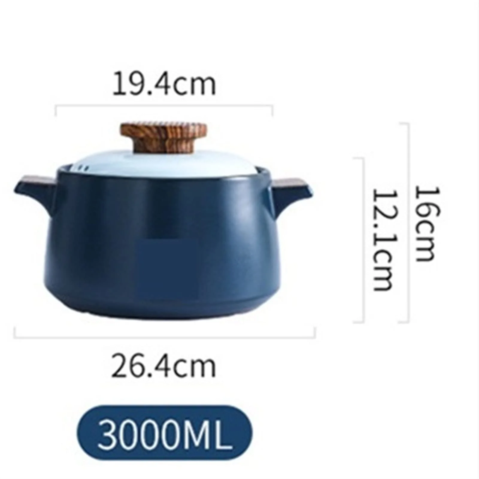 Кастрюля для запекания OQHAIR керамическая Синяя, фото №4