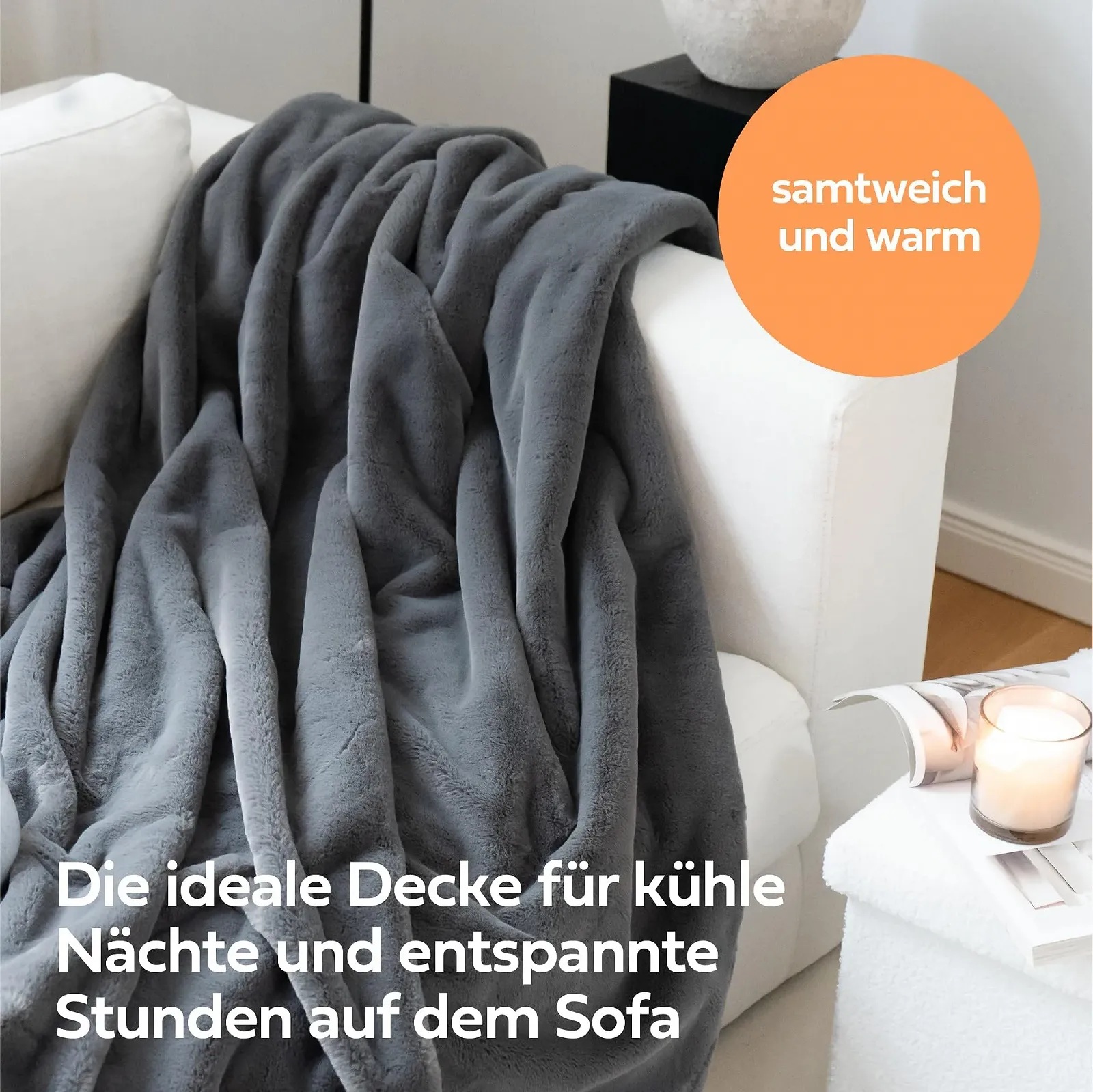 Одеяло NAYA Studios Cuddly Fluffy - Очень теплое меховое одеяло из искусственного меха - 150 x 200 см, фото №2