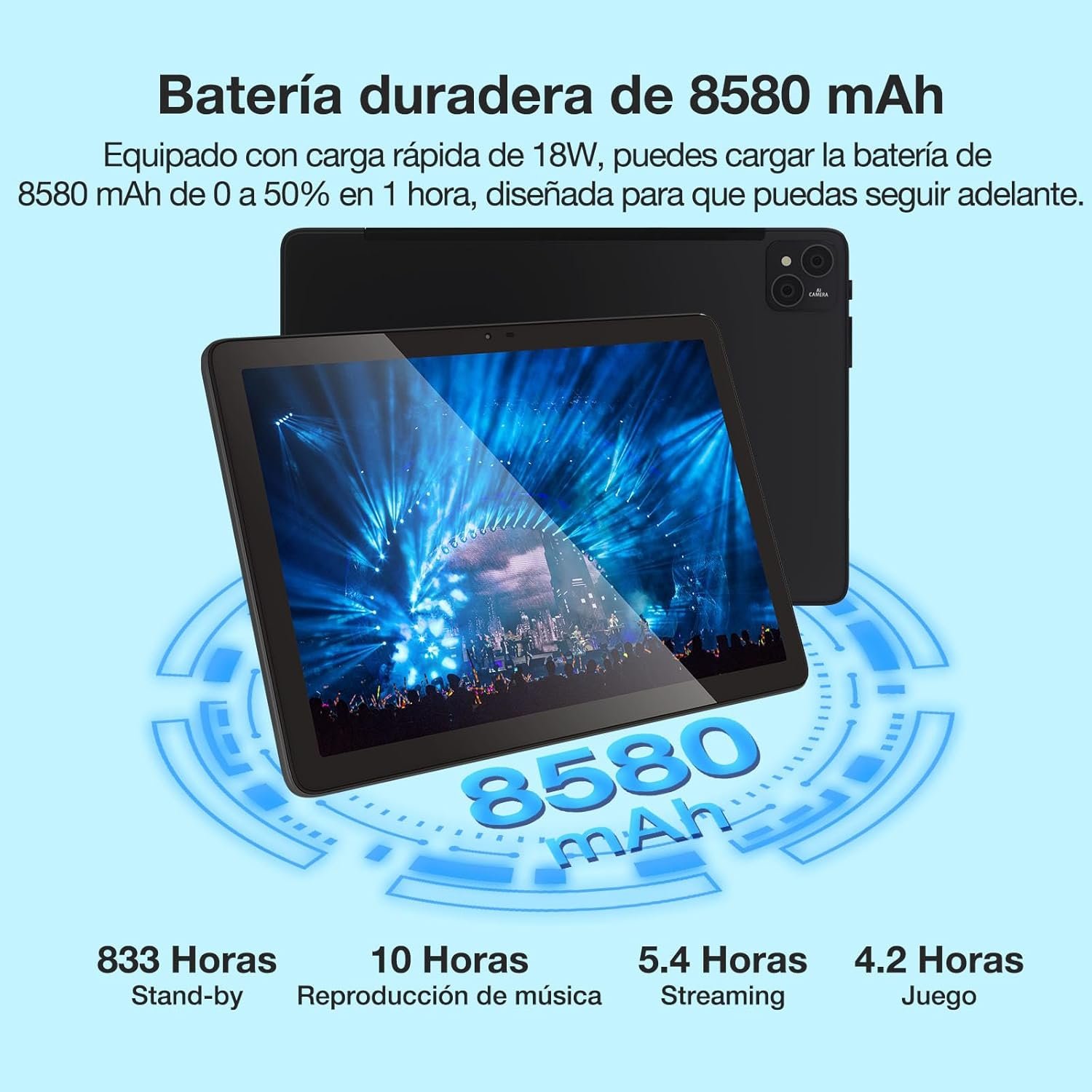 Планшет 10.1" Full HD DOOGEE T10 PRO 8+7/256Gb 4G 2-SIM Android 14 8580 mAh Серый, фото №5