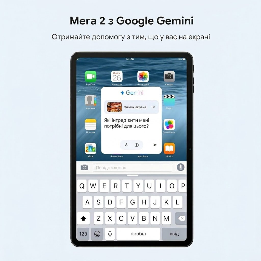 Планшет 12" Full HD Blackview MEGA 2 8+16/128GB 4G 2-SIM 8 ядер Android 15 9000 mAh Чорно-сірий, фото №4