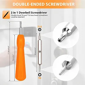 Викрутка для дверного дзвінка зі змінними двосторонніми бітами T6 T15 synthetic.ua - Фото 1