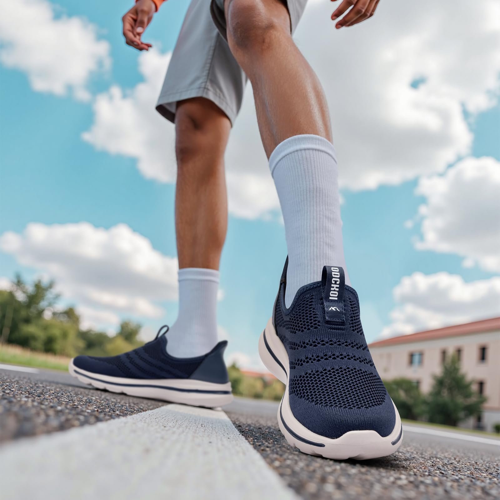 Чоловічі Кросівки ODCKOI Без шнурків для ходьби Зручні тенісні кросівки, фото №6
