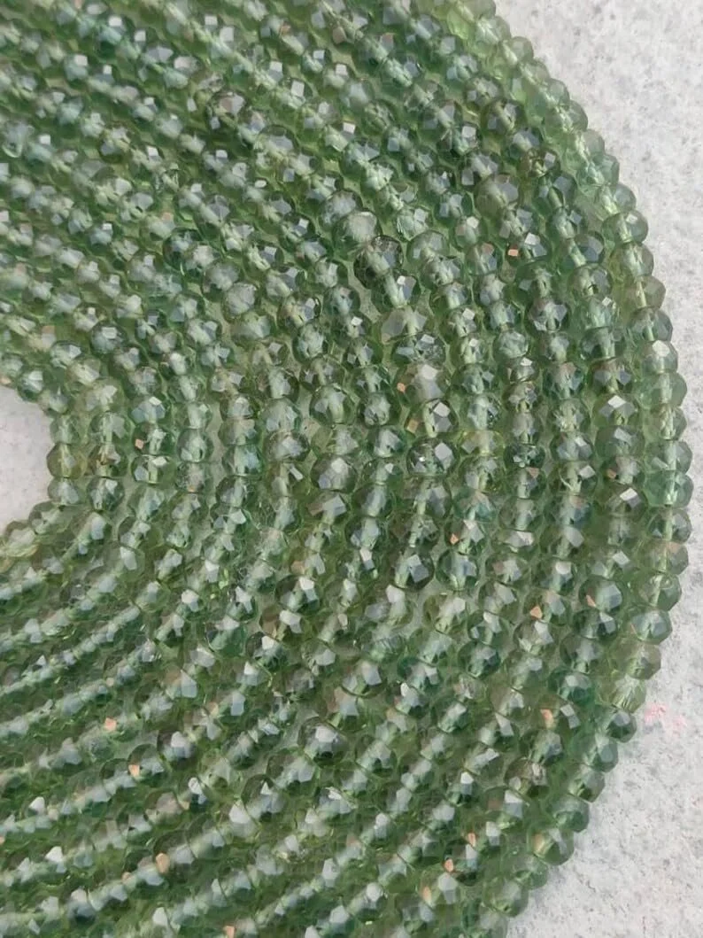 Бусины Апатит круглые граненые 3-3.5 мм, нить длиной 33 см, драгоценные камни для ожерелья, браслета, фото №3