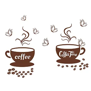 Наклейки на стіну Coffee 2 набори 30 x 60 см Коричневий - Фото 1