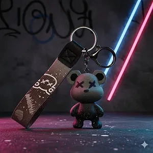 Брелок Кавс ведмідь ведмедик Kaws дитячий на рюкзак, ключі 5,5 см - Фото 1