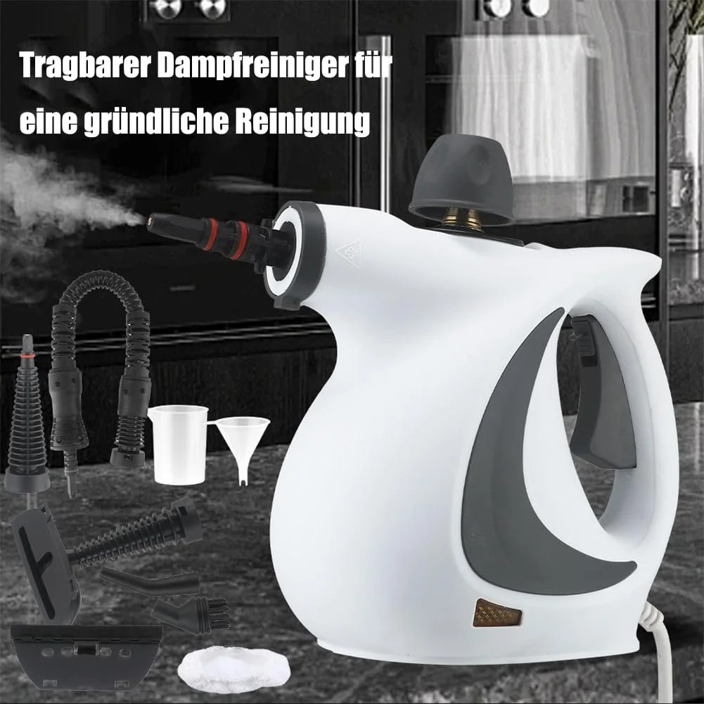 Ручний портативний пароочисник Red Hut 3,2 бар 1050 Вт 250 мл 2,9 м 9 насадок, фото №3 Ручний портативний пароочисник Red Hut 3,2 бар 1050 Вт 250 мл 2,9 м 9 насадок, фото №3