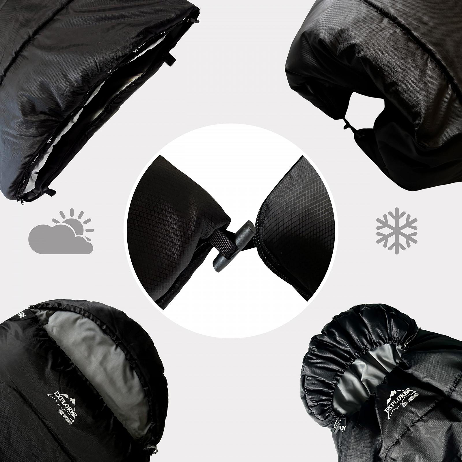 Ковдра EXPLORER EF-200 XXL Спальный мешок -18 °C + 3 °C [400 GSM] 3-4 Сезона 220 x 80 см Зима Для взрослых, фото №6