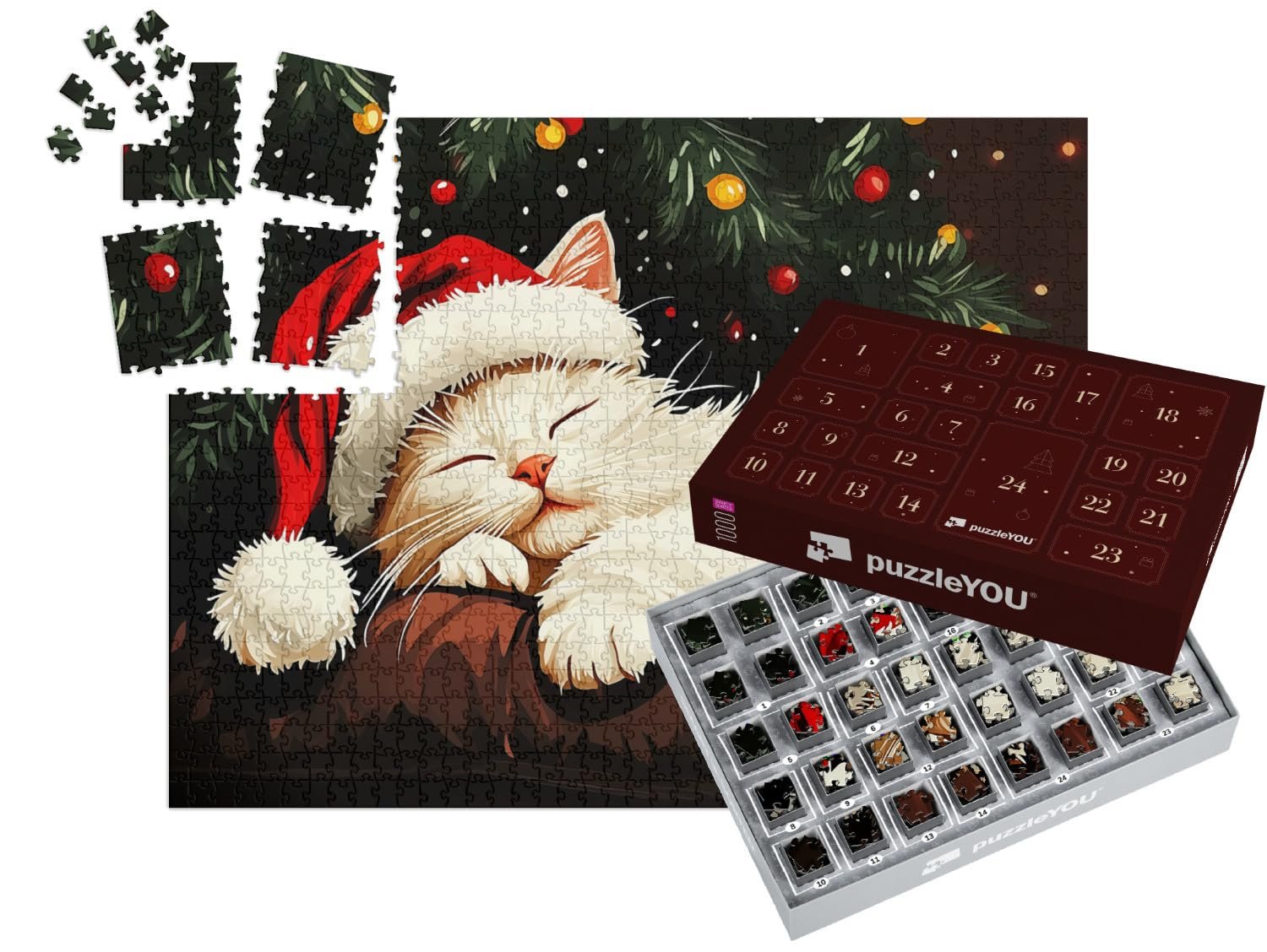 Пазл-адвент-календарь puzzleYOU A Kitten in the Light Shine 1000 деталей 64 x 48 см, фото №1