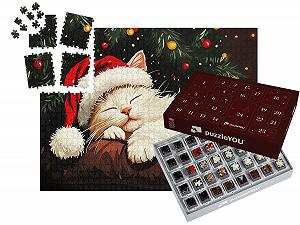 Пазл-адвент-календарь puzzleYOU A Kitten in the Light Shine 1000 деталей 64 x 48 см - Фото 1