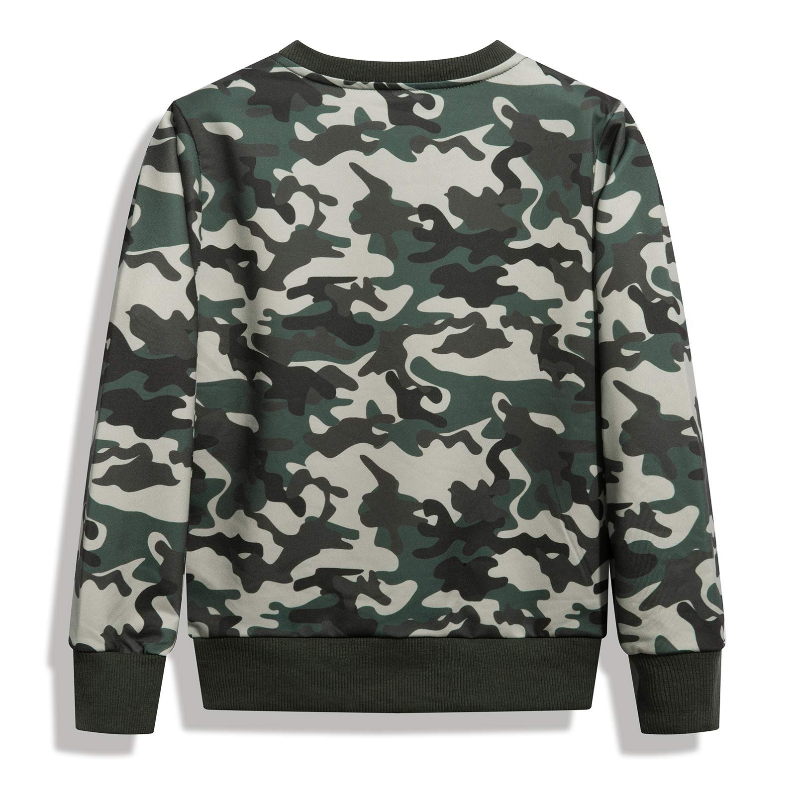 Джемпер YOUNGSOUL Динозавр Камуфляж для мальчиков, детская футболка с круглым вырезом и длинными рукавами, фото №2