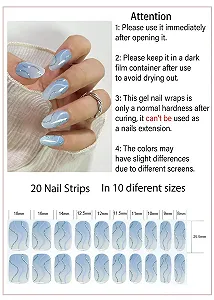 Гелевые наклейки для ногтей UV 20 штук Baby Blue Ombre самоклеящиеся synthetic.ua - Фото 1