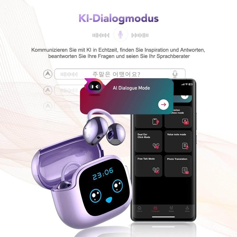 Навушники-перекладачі AI NE32, 3-в-1, 136 мов з додатком, бездротові, фото №4 Навушники-перекладачі AI NE32, 3-в-1, 136 мов з додатком, бездротові, фото №4