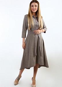 Платье inDresser M Серый (IN-F0252К028Ж-Gray-beige) - Фото 1