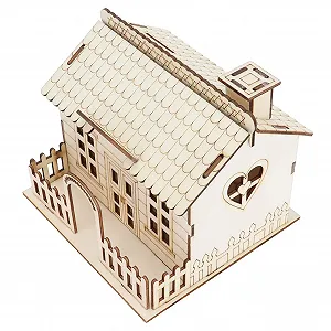 Декоративна скарбничка-будиночок Дерев'яна вілла з LED підсвіткою DIY - Фото 1