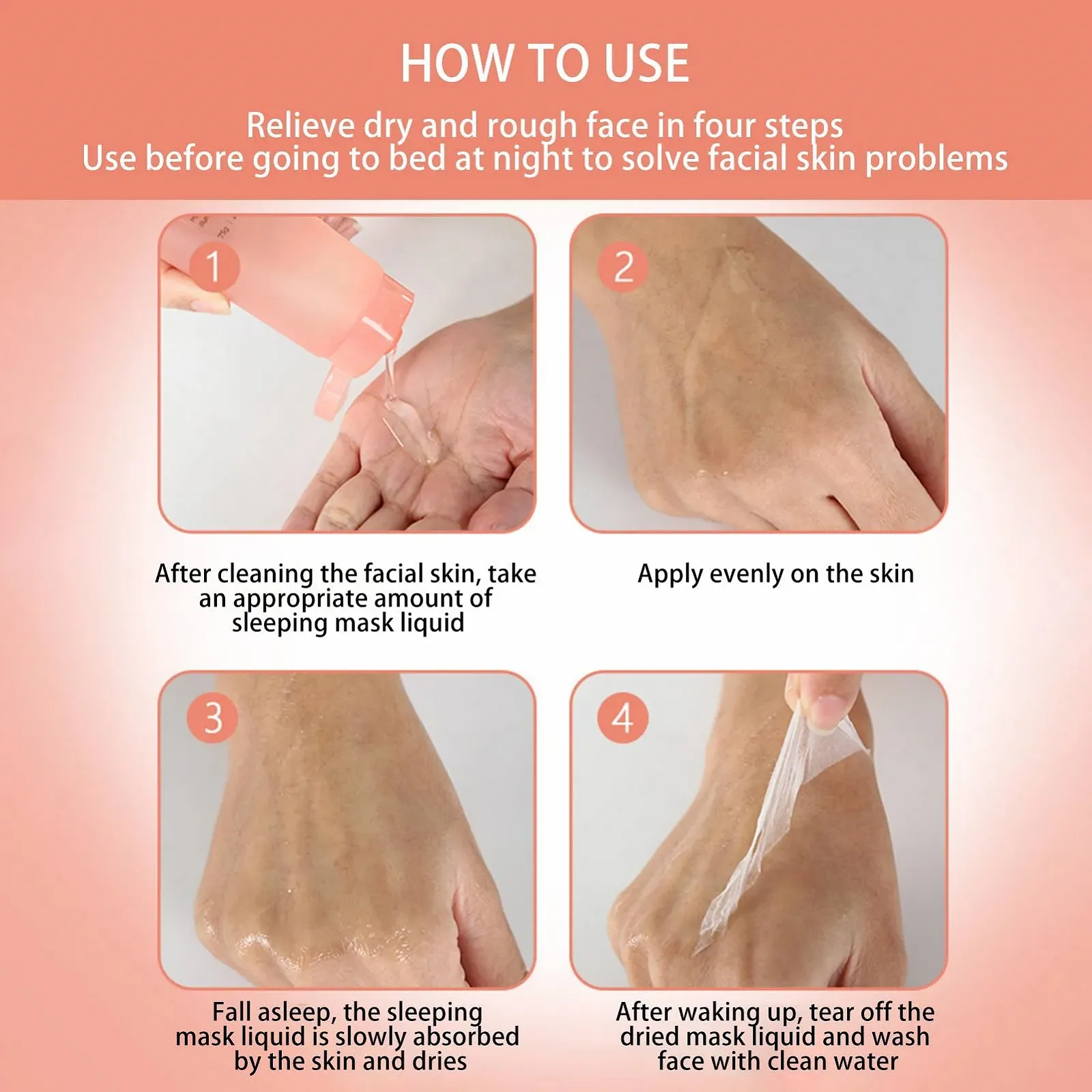 Маска для обличчя Uoqpty Peel Off для сну - Зволожуюча маска для обличчя, фото №8 Маска для обличчя Uoqpty Peel Off для сну - Зволожуюча маска для обличчя, фото №8