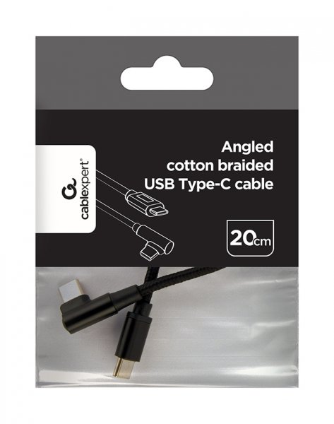 Кабель кутовий Cablexpert CC-USB2-CMCML-0.2M, USB 2.0 С-тато/С-тато 0.2 м, фото №3