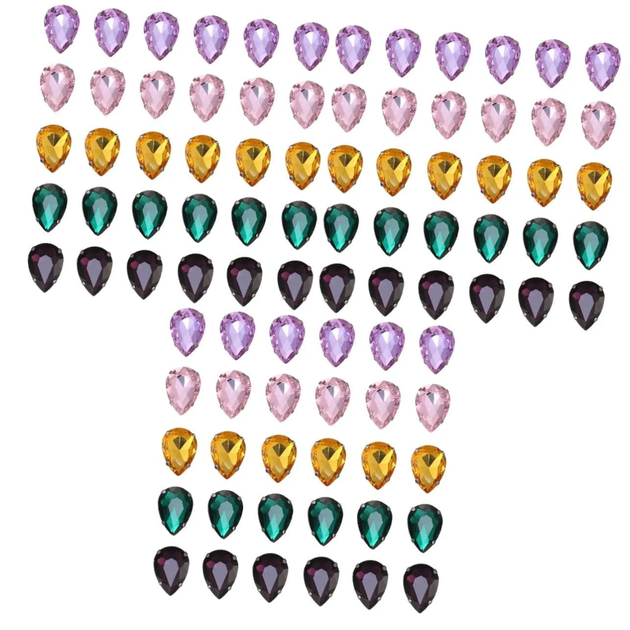 Капля TEHAUX Кристалл 150 шт. Камни с когтями Форма капли для одежды Стеклянные стразы Пришивные стразы, фото №1