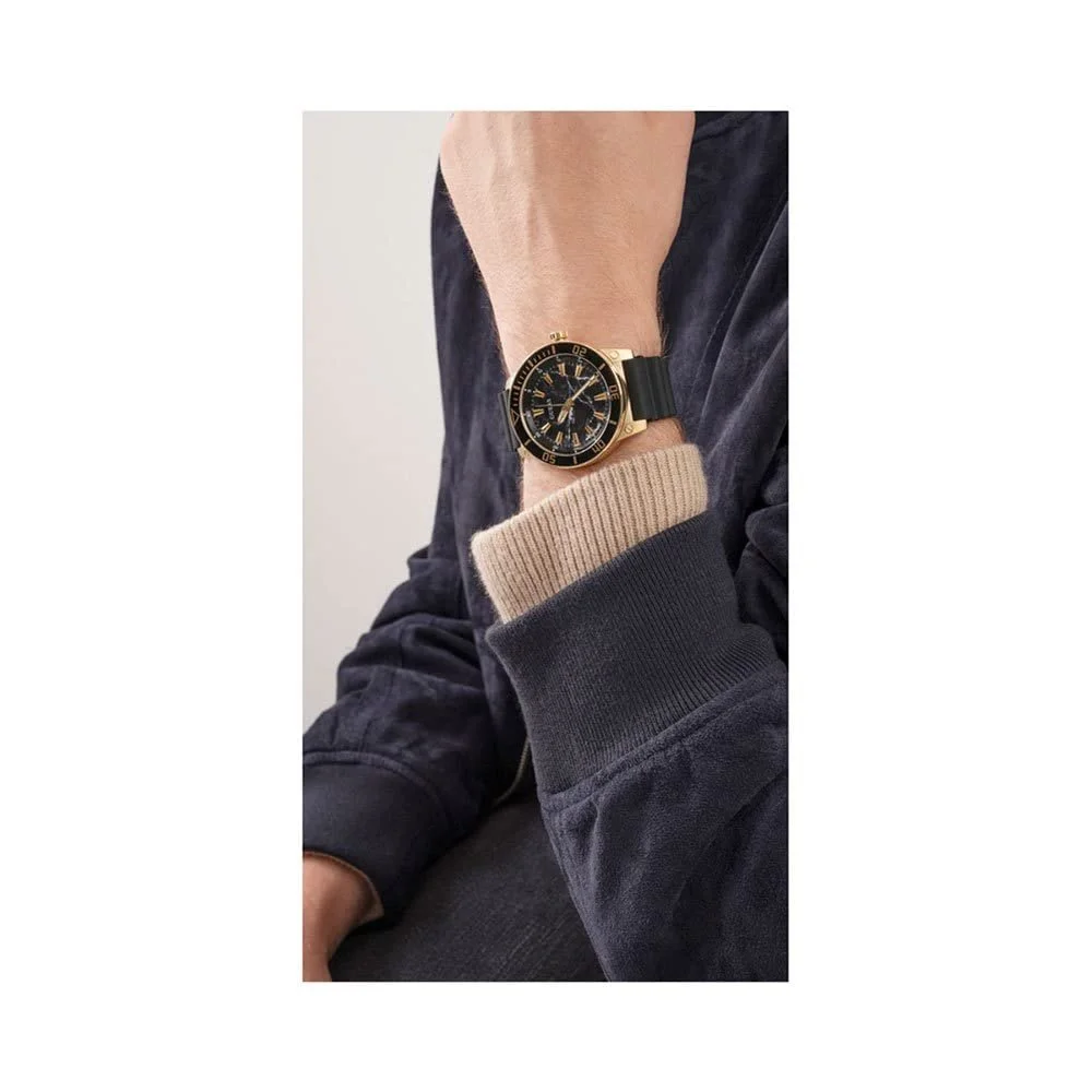 Мужские аналоговые часы Guess Золотистый, Черный, фото №6 Мужские аналоговые часы Guess Золотистый, Черный, фото №6