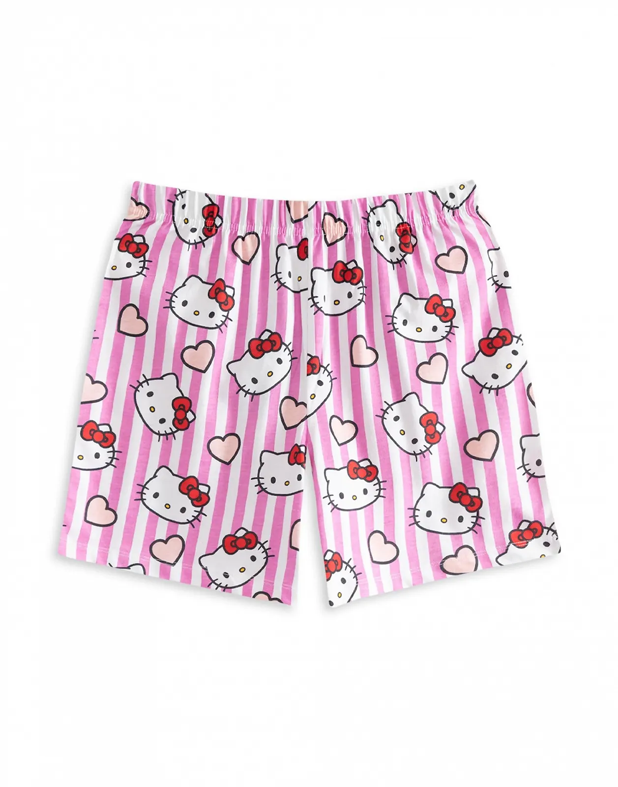 Комплект пижамный Hello Kitty Розовый с короткими рукавами и шортами | Мультипак из 2 предметов одежды для сна с сердечками и бантами | Детская одежда для дома с мультяшным принтом | Hello Kitty Merch, фото №7 Комплект пижамный Hello Kitty Розовый с короткими рукавами и шортами | Мультипак из 2 предметов одежды для сна с сердечками и бантами | Детская одежда для дома с мультяшным принтом | Hello Kitty Merch, фото №7