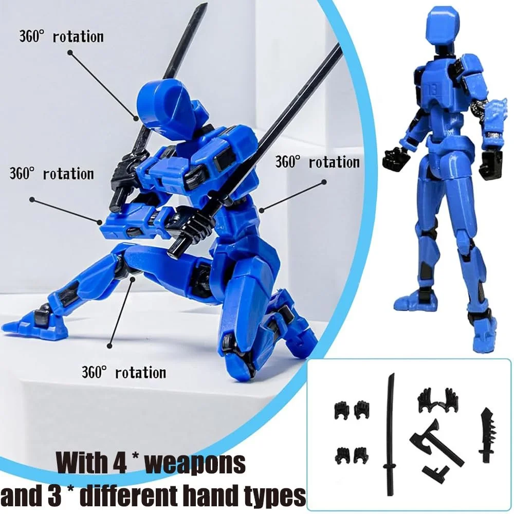 Набор фигурок YGCHEN T13 Action Figure Dummy 13 3D-печать Подвижные 2 шт 4 оружия 3 типа рук, фото №4