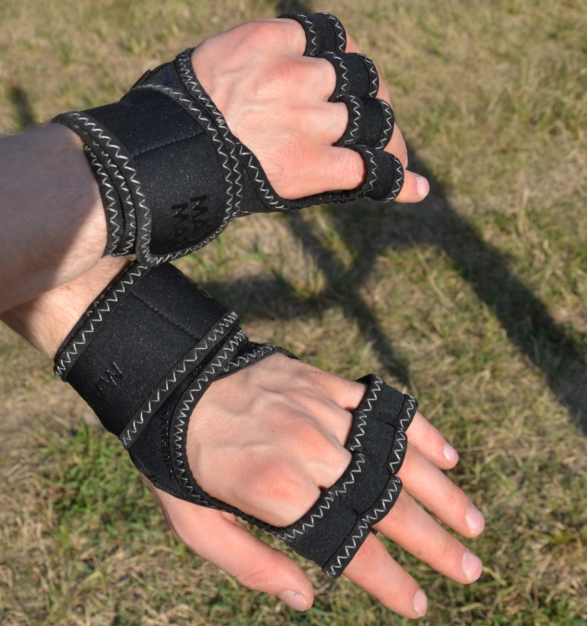 Рукавички для фітнесу MadMax MFG-303 MAXGRIP neoprene wraps Black/Grey L/XL, фото №6