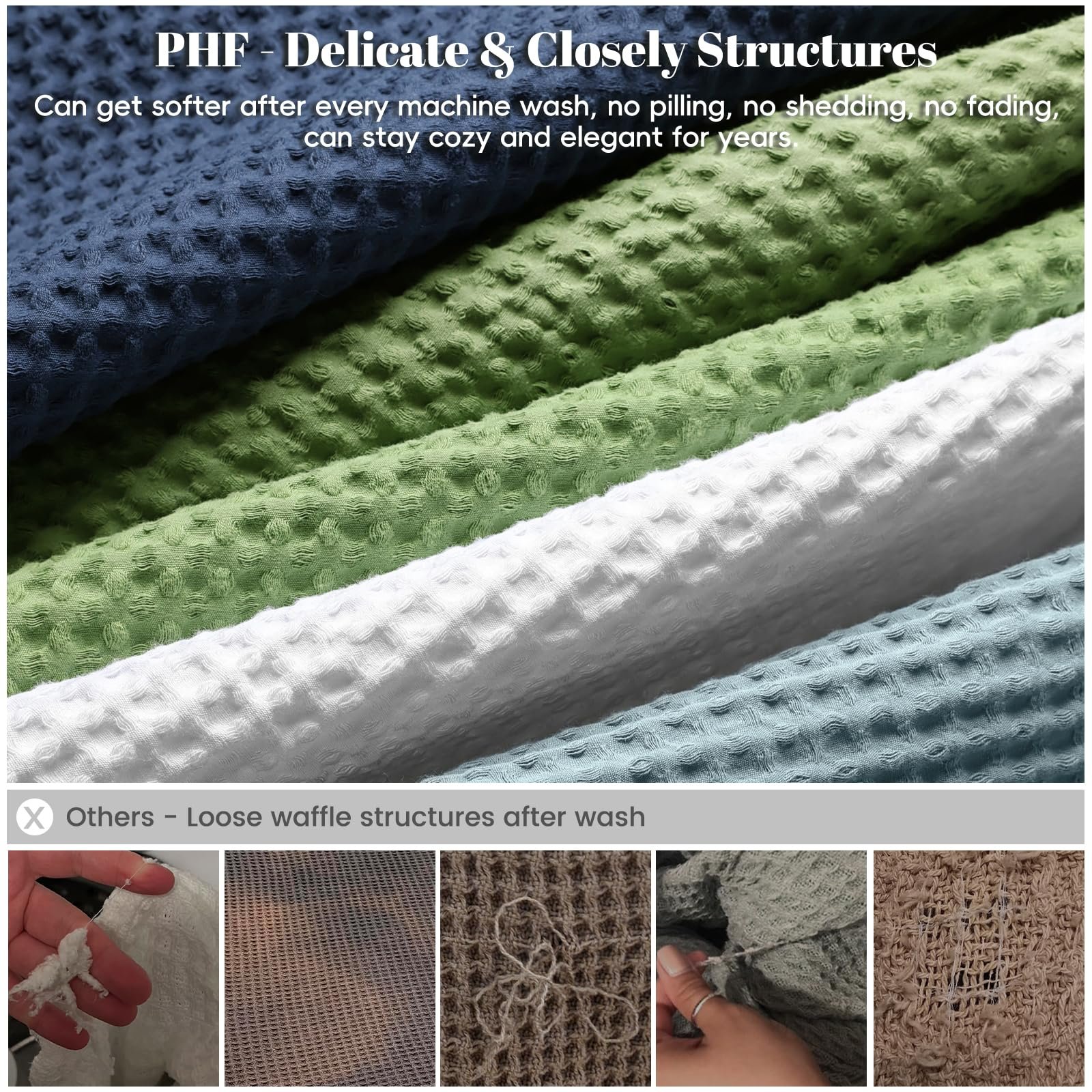 Вафельна Покривало PHF 100% бавовна, термотканина, м'яка, дихаюча, вологопоглинаюча, фото №5 Вафельна Покривало PHF 100% бавовна, термотканина, м'яка, дихаюча, вологопоглинаюча, фото №5