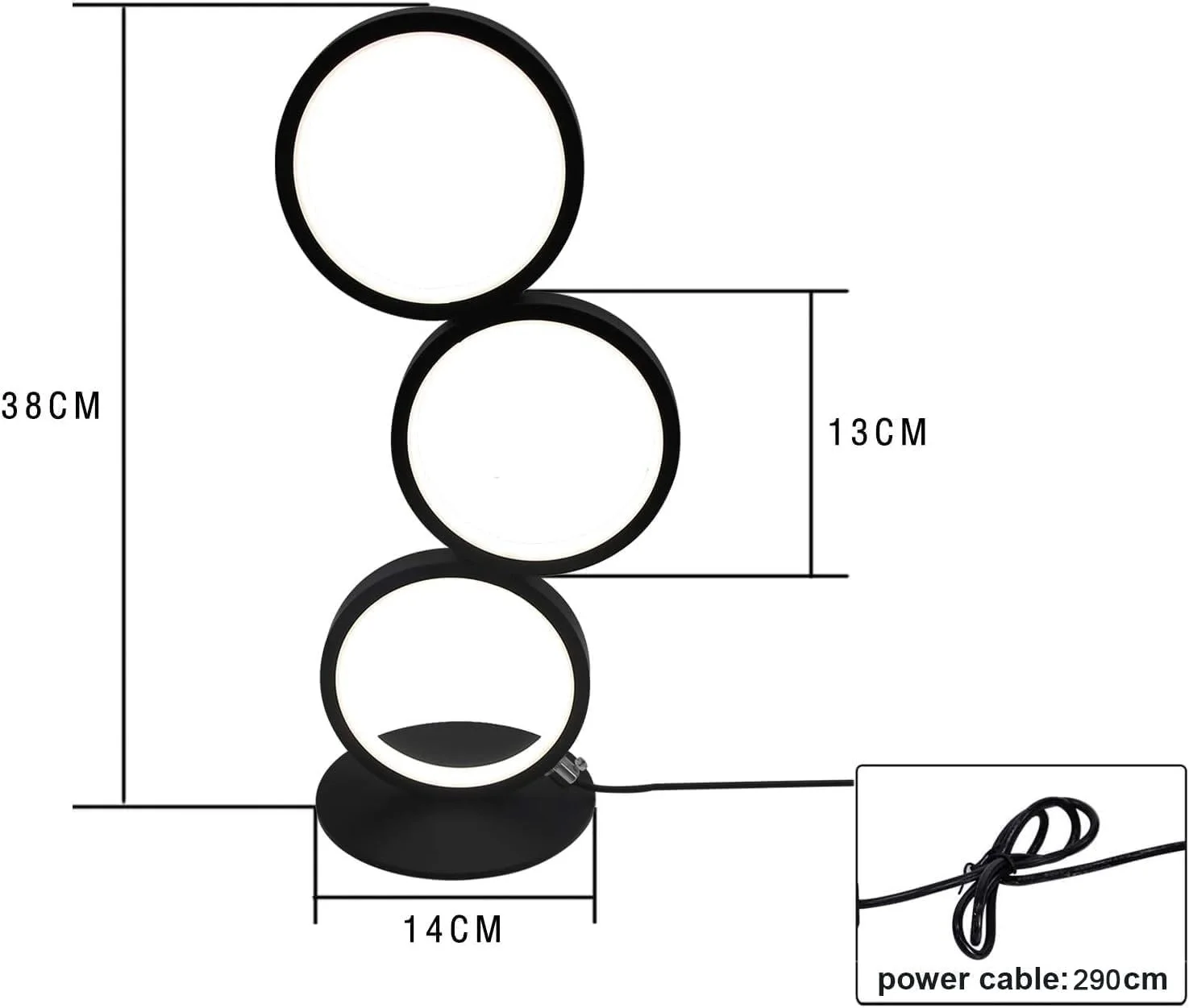 Світлодіодна настільна лампа кільцеподібна 12 Вт, фото №3