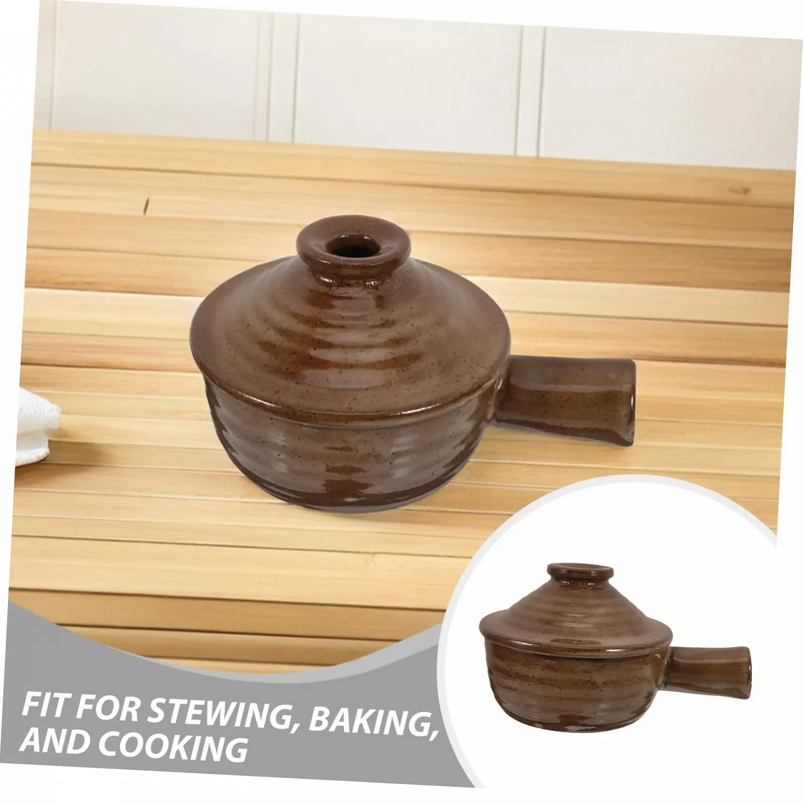 Кастрюли для микроволновой печи Cabilock керамические 2 шт. с крышками, фото №3