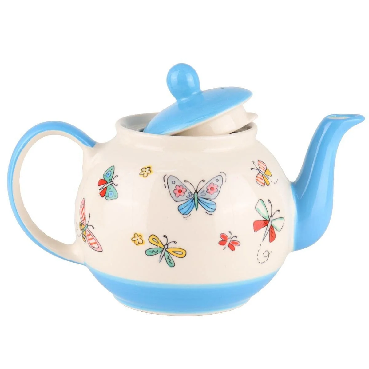 Чайник-заварник керамічний Mila Summer Beauty 1.2 літра з метеликами, фото №7
