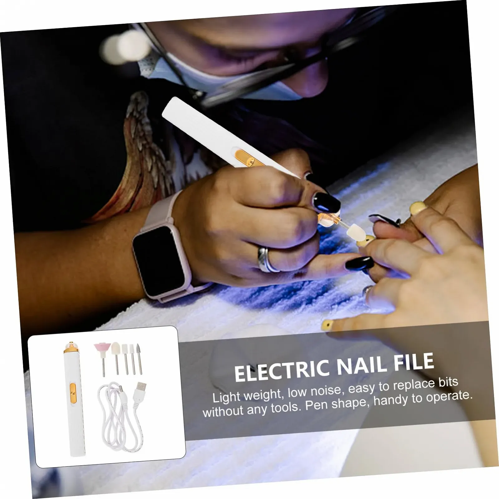 Электрический набор для маникюра и педикюра Healvian, портативная машинка, фото №3