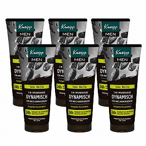 Гель для душа 3-в-1 Kneipp MEN Dynamic С экстрактами бобов тонка и органического чиа 6 x 200 мл - Фото 1