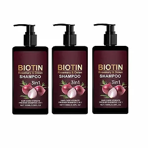 Шампунь для роста волос 3-в-1 Лук и Розмарин от выпадения и истончения волос, для здоровья, густоты и силы волос для женщин и мужчин (3 шт.) - Фото 1