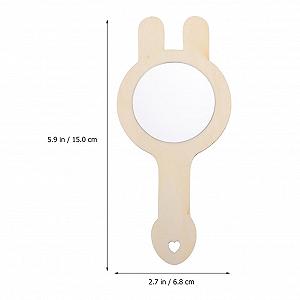 Игрушка Зеркало Beaupretty 5 x Декорированные аксессуары Мини-зеркало С деревянными ручками Сделай сам Ручной инструмент Форма зеркала Деревянный Детский макияжный набор Для раскрашивания synthetic.ua - Фото 1