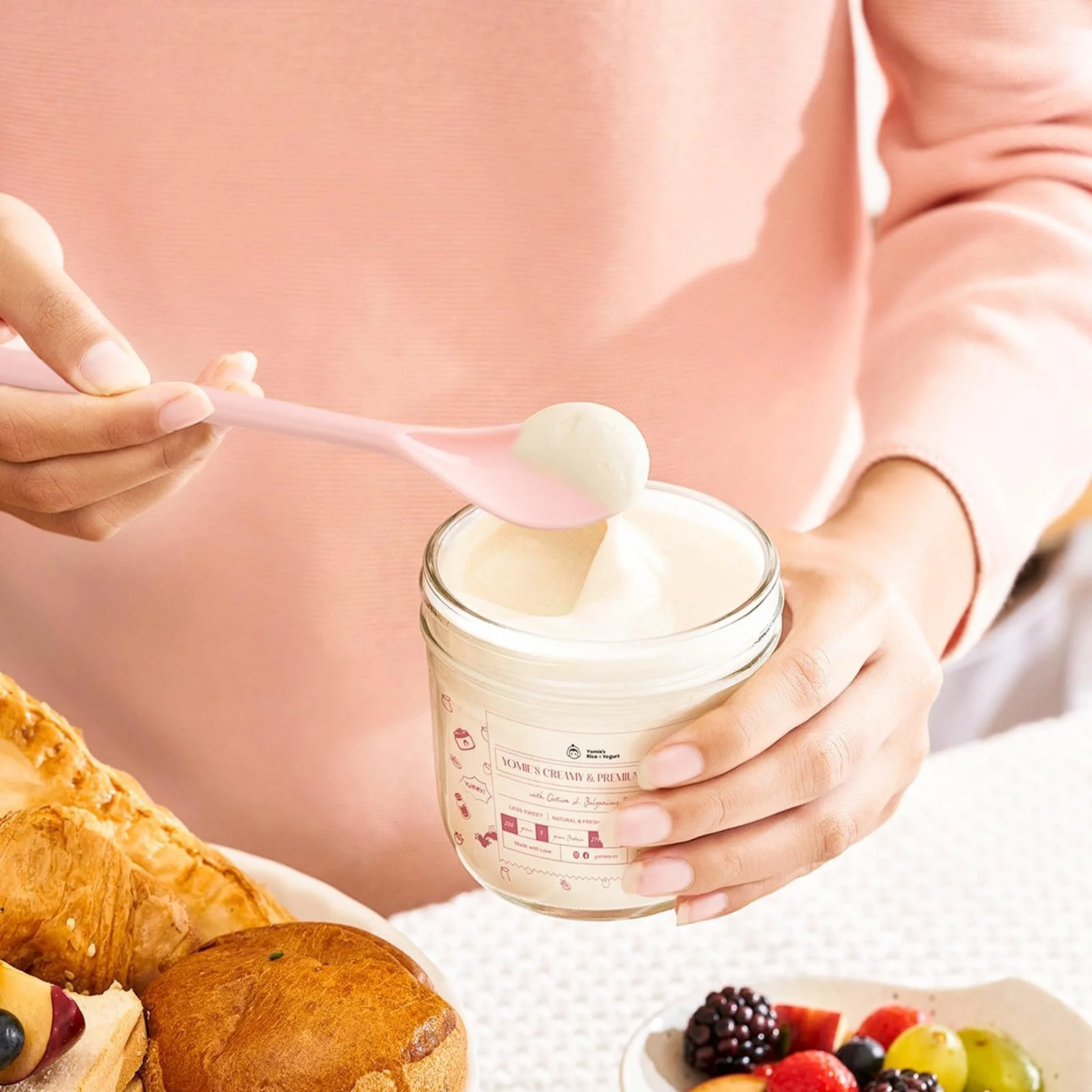 Ложка пластиковая 183 x 28 см розовый (5 шт в упаковке), фото №3