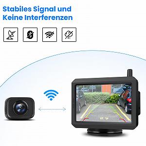 Камера заднего вида AUTO-VOX Беспроводная цифровая W7 5 дюймов LCD, со встроенным беспроводным передатчиком, беспроводная помощь при парковке, водонепроницаемая IP68 Ночное видение synthetic.ua - Фото 1