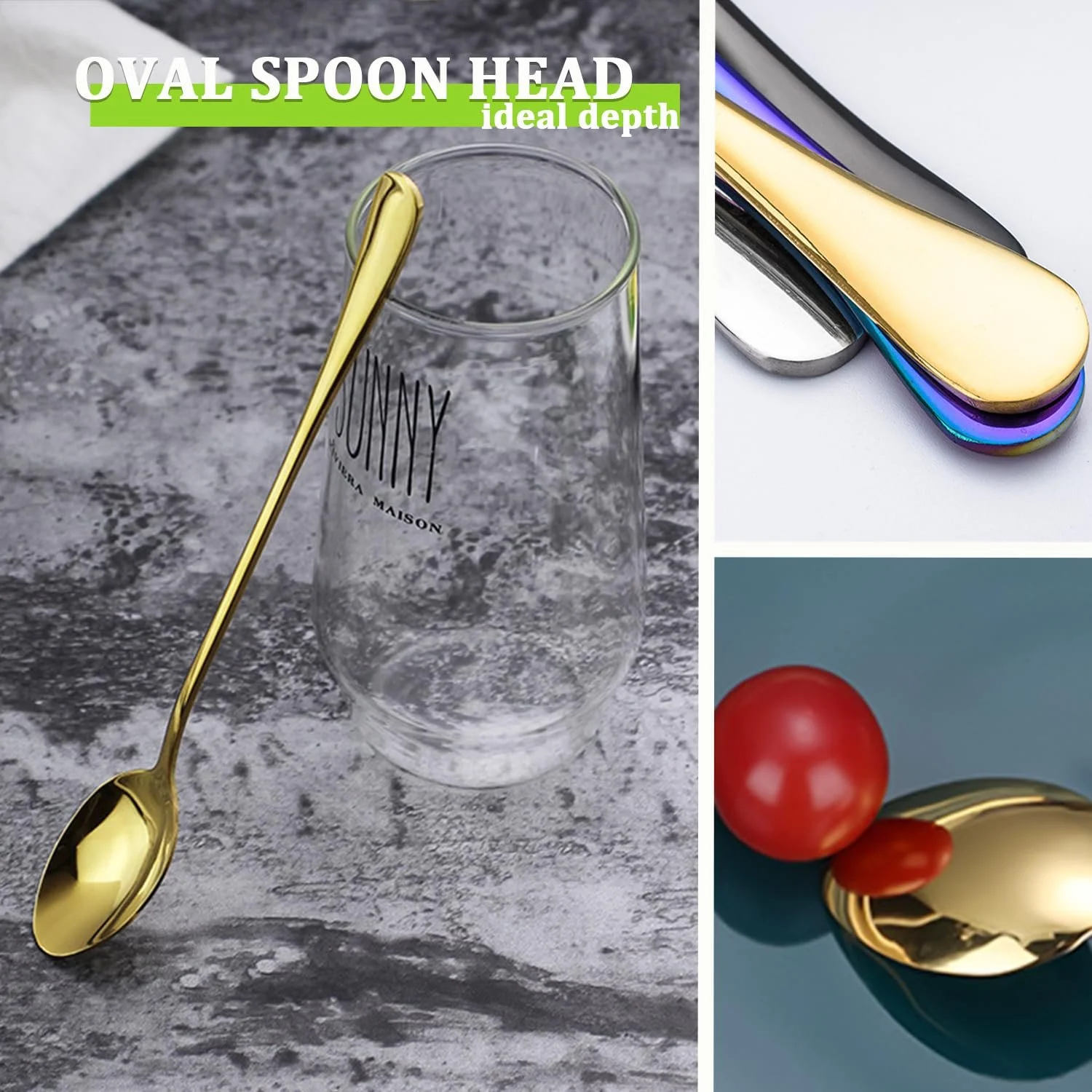 Ложка Тип Latte Macchiato Brand Favuit 23 см, Набір з 6 штук, з нержавіючої сталі, для розмішування кави, фото №7