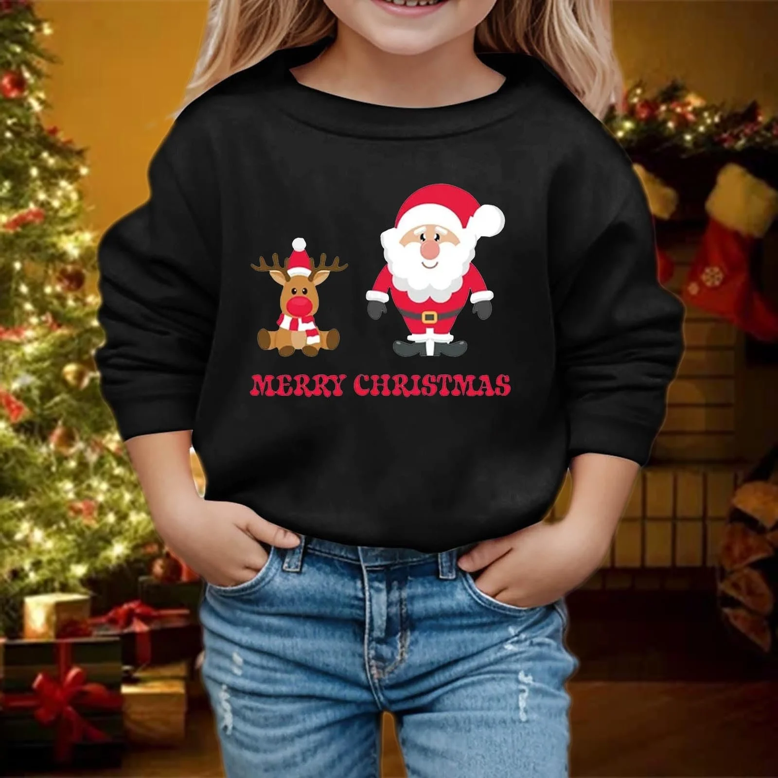 Рождественский свитшот Santa Sports Pumpkin Reindeer для детей 4-14 лет, размер 104 122 134 146 164, фото №2