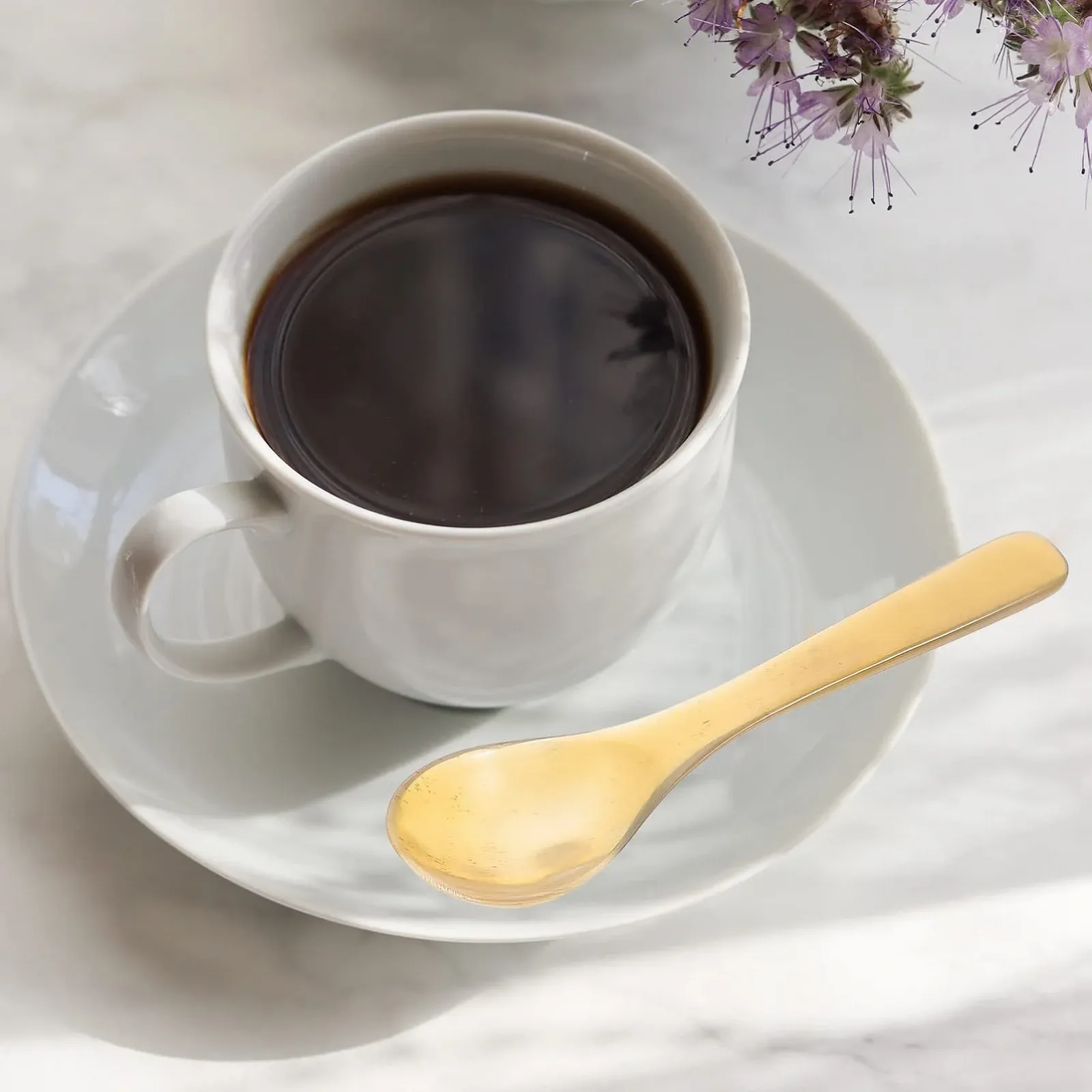 Набор роговых ложек HOMSFOU, 3 шт, детские ложки, ложки для смешивания кофе, йогурта, горчицы, варенья, мадлер для коктейлей, ложки, суповые ложки, ложки для торта, кофейные ложки, десертные ложки, фото №5
