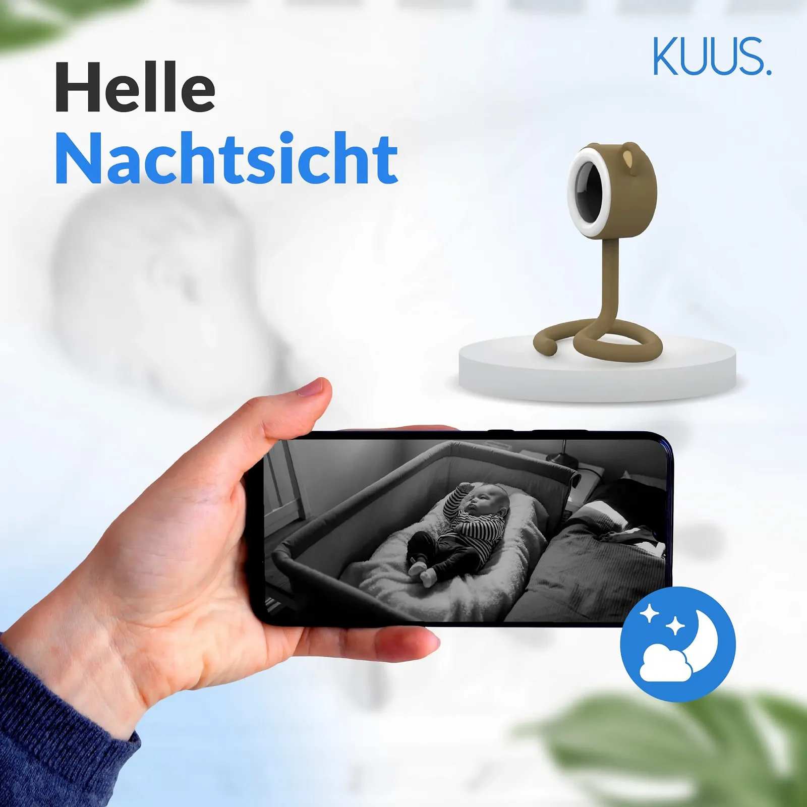 Відеоняня KUUS. 2K WiFi App Night Light White Noise Sleep Aid Baby Camera, фото №5 Відеоняня KUUS. 2K WiFi App Night Light White Noise Sleep Aid Baby Camera, фото №5